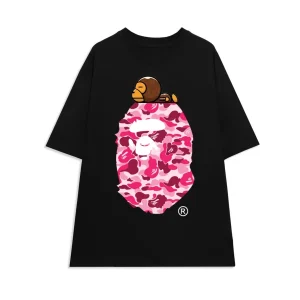 Áo thun BAPE hồng khỉ nữ